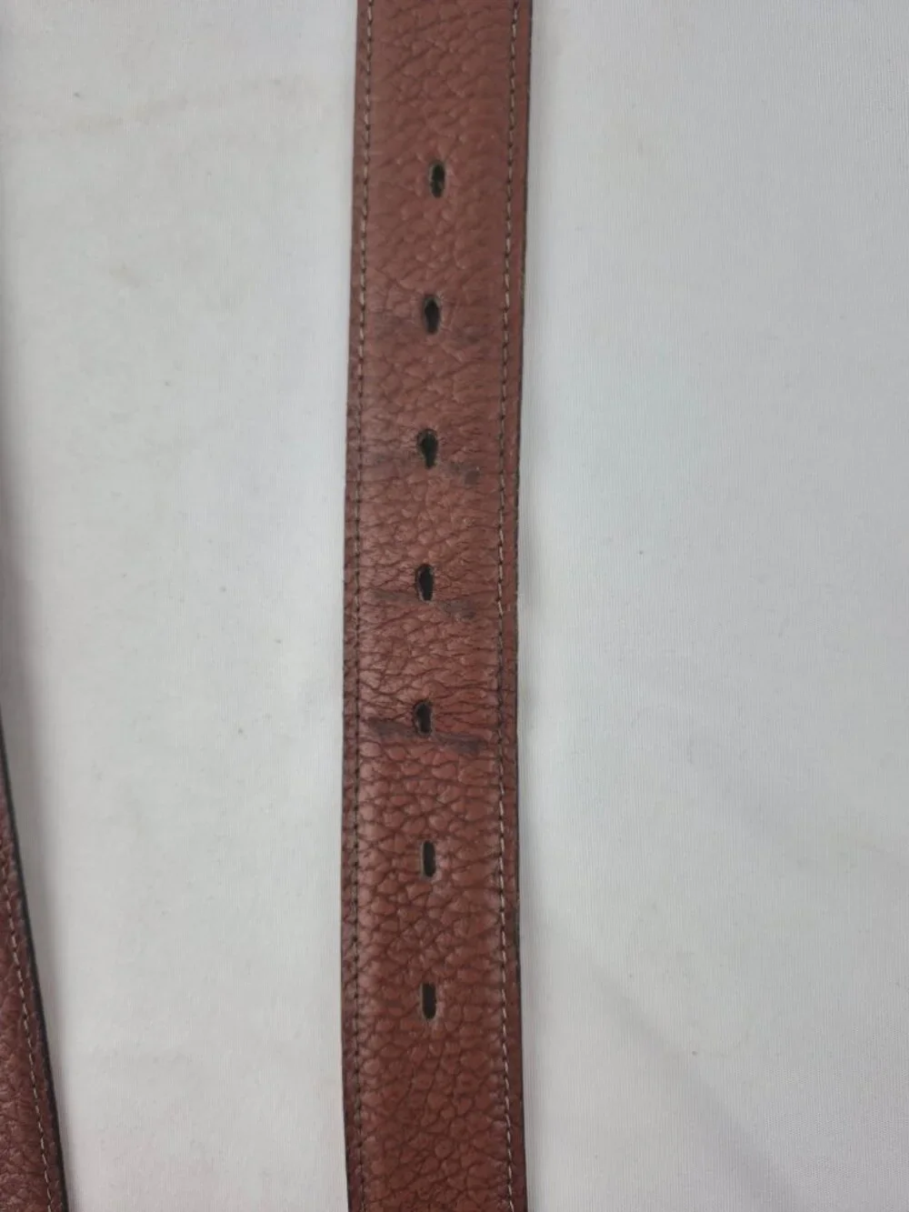 Botany 500 Pebbled Leather Belt Solid Brass Buckle Made in USA Size M/L